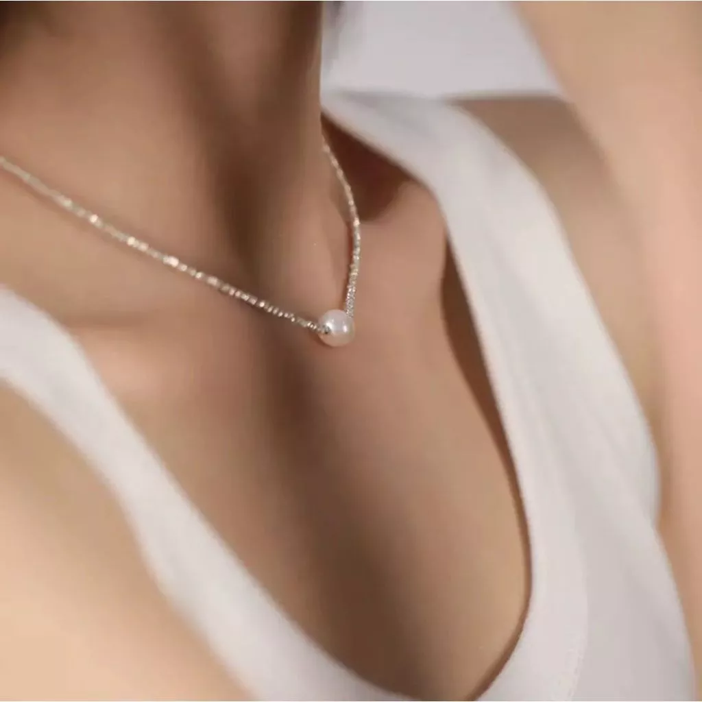 Vòng cổ mắt cá chân ngọc trai dành cho nữ vòng tay ngọc trai nước ngọt mới vòng cổ trang sức