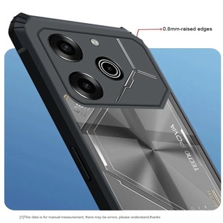 Ốp điện thoại khung nhựa Acrylic trong suốt cho Tecno Pova 6 Pro Ốp điện thoại chống sốc Armor Fundas cho Tecno Pova 6 5 4 Pro Neo 3 2