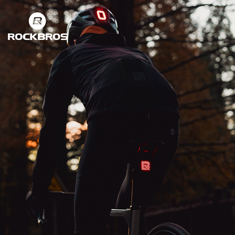 Rockbros Cảm biến phanh tần số tương tự thông minh cho đèn đuôi xe đạp với 12 đèn để đi đêm trên đường cao tốc leo núi