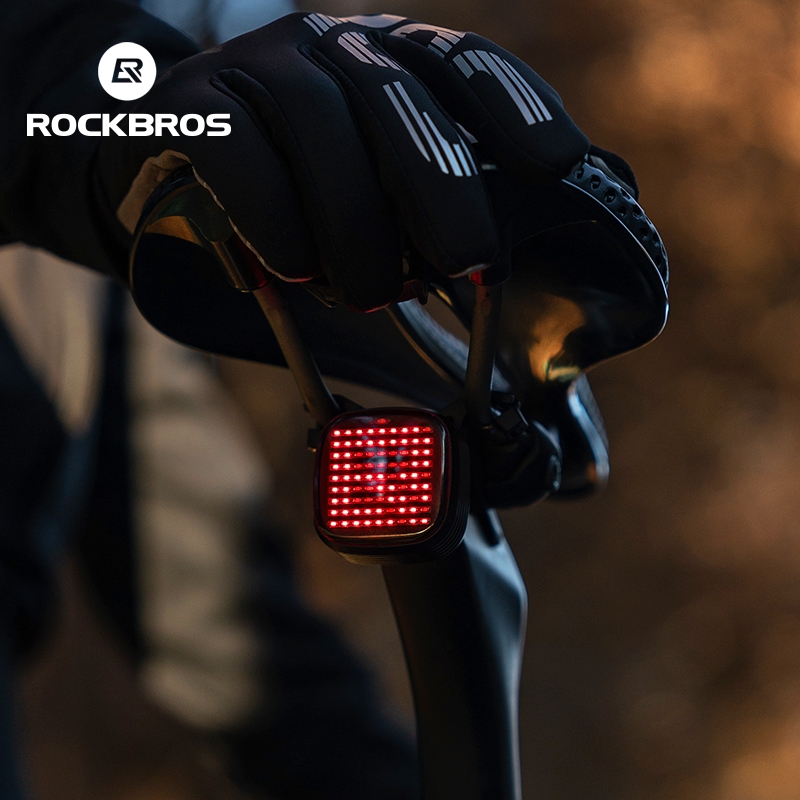 Rockbros Cảm biến phanh tần số tương tự thông minh cho đèn đuôi xe đạp với 12 đèn để đi đêm trên đường cao tốc leo núi