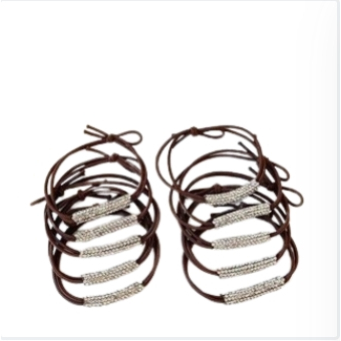 Set 1 / 5 Dây Buộc Tóc Co Giãn Đính Đá Lấp Lánh Thời Trang Cho Nữ sbs