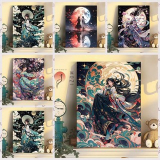 MOZI ✨30 * 40cm / 40 * 50cm cổ xưa tranh tô màu theo số tranh số hóaTranh cổ Tranh sơn dầu kỹ thuật số diy Tranh thủ công Tranh tô màu Tranh kỹ thuật số Tranh làm đầy Tranh tay Giải nén Chữa bệnh Tranh trang trí phòng khách có giá trị cao Tranh Acrylic