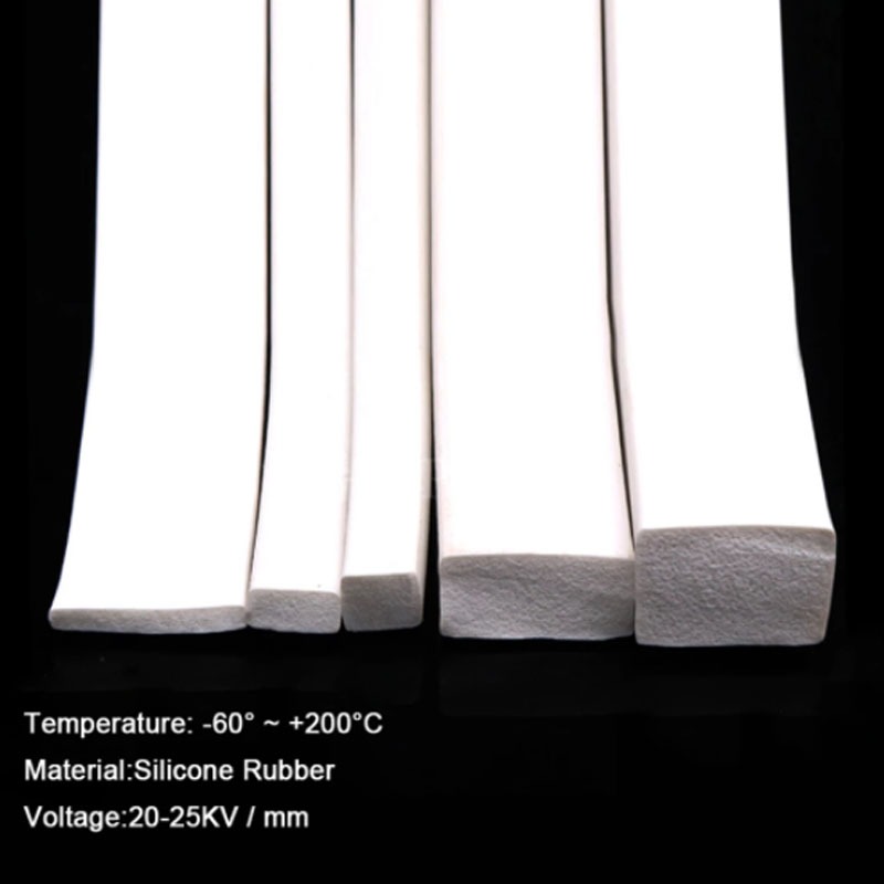 1 Mét Trắng Vuông Bọt Biển Dải Silicon Bọt Cao Su Cửa Windows Gioăng Viền Seal 4x4mm-15x20mm
