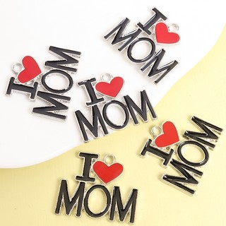5 Chiếc Sáng Tạo Rỗng Chữ Tôi Yêu Bố / MOM / PAPA Men Quyến Rũ Cho DIY Sinh Nhật Ngày Của Mẹ Quà Tặng Ngày Của Cha Lưu Niệm Vòng Cổ Thời Trang Móc Khóa Mặt Dây Hợp Kim