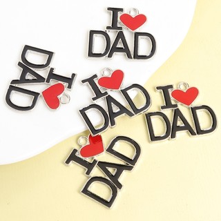 5 Chiếc Sáng Tạo Rỗng Chữ Tôi Yêu Bố / MOM / PAPA Men Quyến Rũ Cho DIY Sinh Nhật Ngày Của Mẹ Quà Tặng Ngày Của Cha Lưu Niệm Vòng Cổ Thời Trang Móc Khóa Mặt Dây Hợp Kim