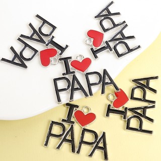 5 Chiếc Sáng Tạo Rỗng Chữ Tôi Yêu Bố / MOM / PAPA Men Quyến Rũ Cho DIY Sinh Nhật Ngày Của Mẹ Quà Tặng Ngày Của Cha Lưu Niệm Vòng Cổ Thời Trang Móc Khóa Mặt Dây Hợp Kim