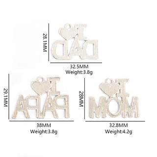 5 Chiếc Sáng Tạo Rỗng Chữ Tôi Yêu Bố / MOM / PAPA Men Quyến Rũ Cho DIY Sinh Nhật Ngày Của Mẹ Quà Tặng Ngày Của Cha Lưu Niệm Vòng Cổ Thời Trang Móc Khóa Mặt Dây Hợp Kim