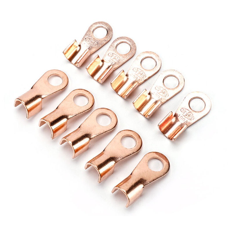 1 / 2 / 4 / 10 Cái OT Loại 3A-800A Dây Thiết Bị Đầu Cuối Đồng Đỏ Trần Mũi Lugs Uốn Mở Miệng Cáp Kết Nối Mối Nối
