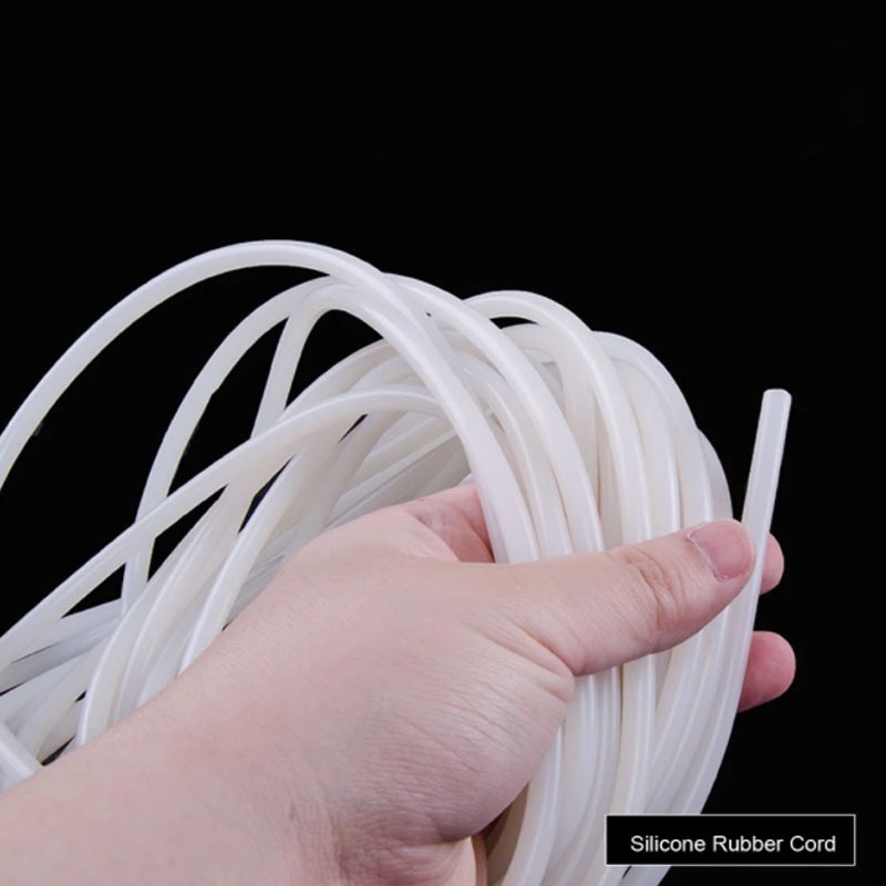 1meter Dây Silicon Chắc Chắn Dia 1mm-25mm Miếng Đệm Cao Su Trắng Viền Miếng Lót Dải O Vòng Chống Thấm Nước Chịu Nhiệt Độ Cao