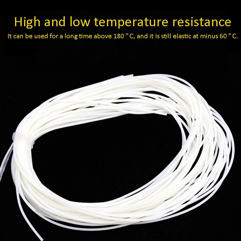 1meter Dây Silicon Chắc Chắn Dia 1mm-25mm Miếng Đệm Cao Su Trắng Viền Miếng Lót Dải O Vòng Chống Thấm Nước Chịu Nhiệt Độ Cao
