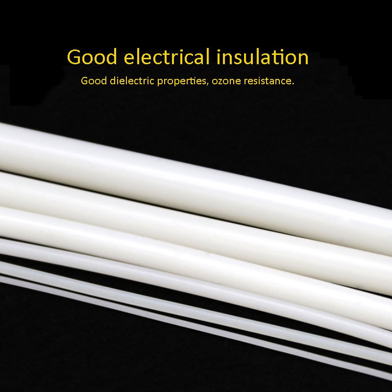 1meter Dây Silicon Chắc Chắn Dia 1mm-25mm Miếng Đệm Cao Su Trắng Viền Miếng Lót Dải O Vòng Chống Thấm Nước Chịu Nhiệt Độ Cao