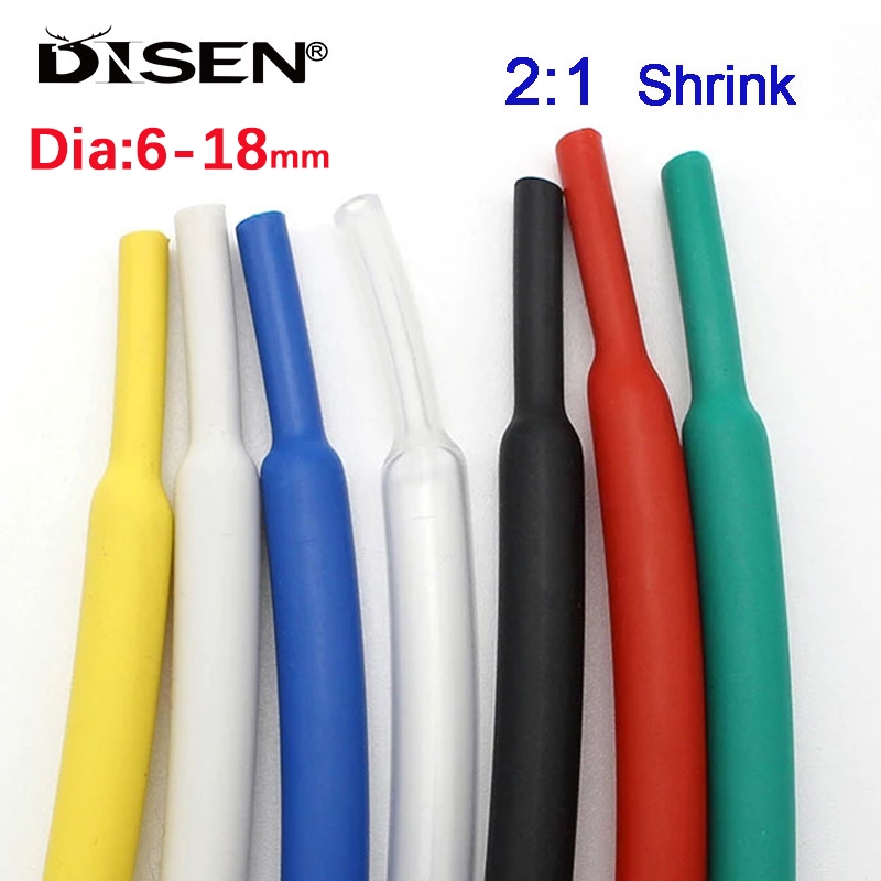 Dia 6-18mm Polyolefin Thu Nhỏ Các Loại Ống Co Nhiệt Dây Cáp Cách Nhiệt Ống Tay 2: 1