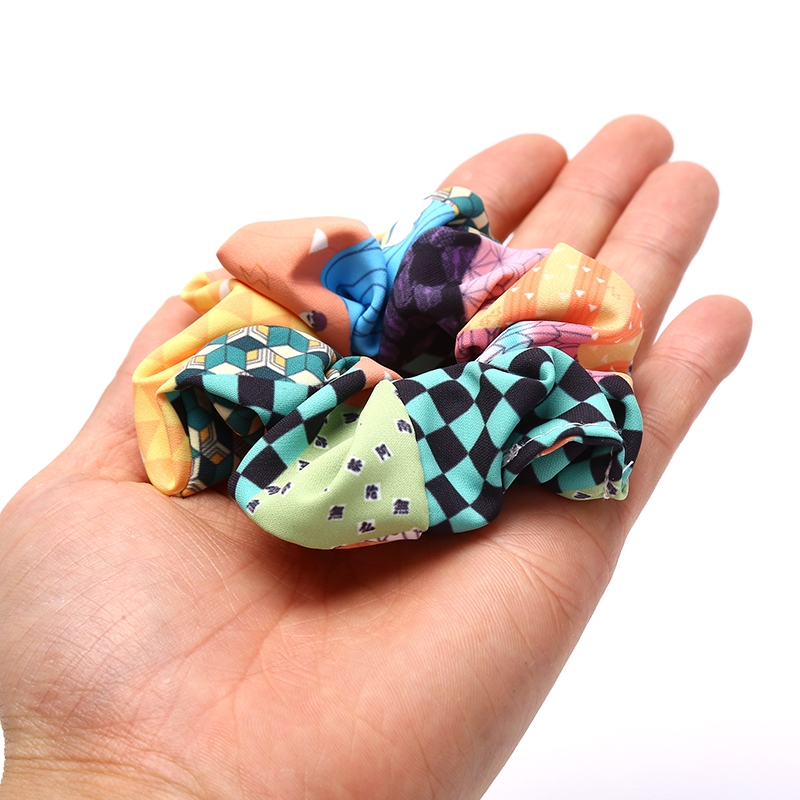 Kẻ giết quỷ thời trang: Kimetsu No Yaiba Scrunchie Dây đeo đầu thủ công đàn hồi