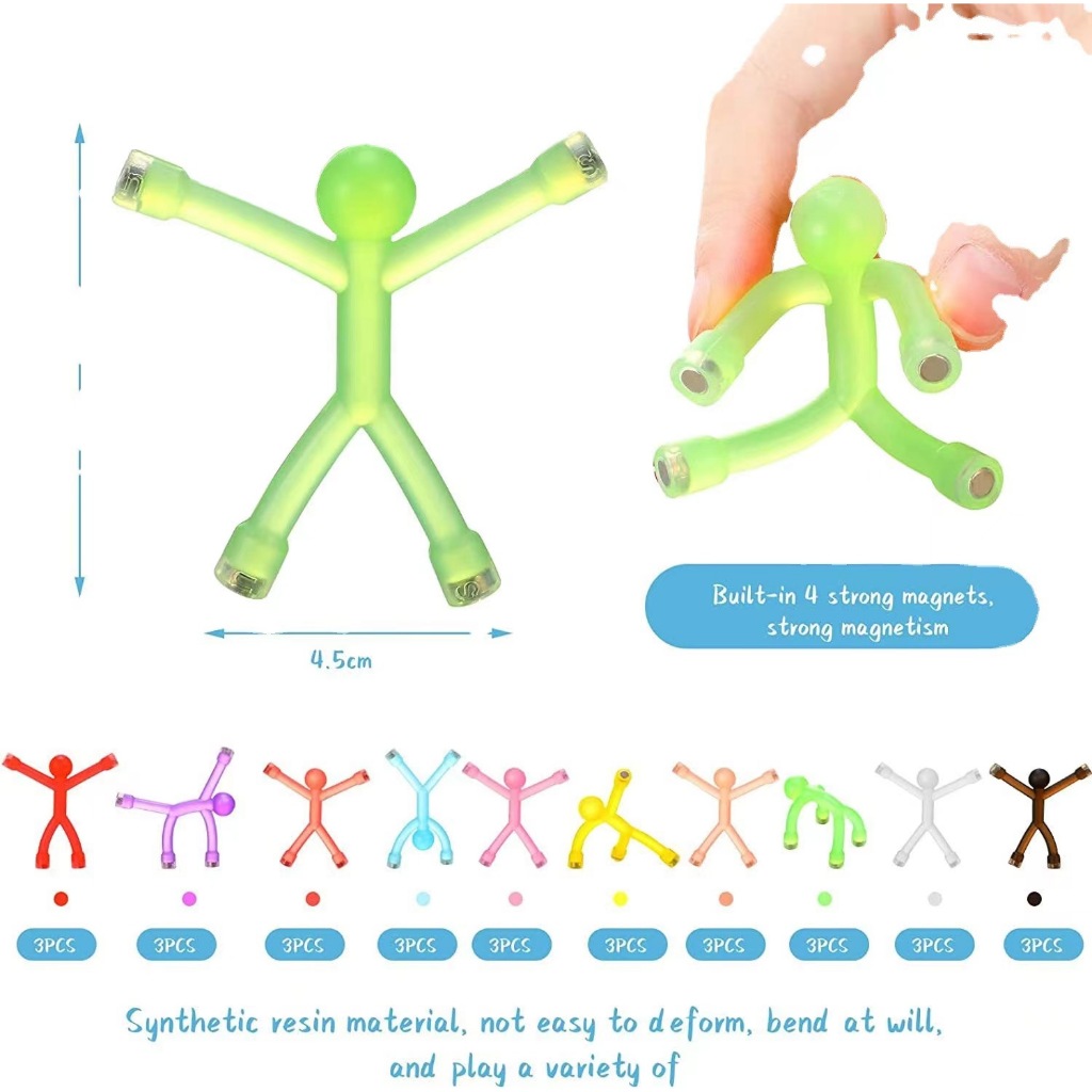 2024new Dễ Thương Từ Xếp Hình Đồ Chơi Nam Châm Người Sáng Tạo Đa Năng Cậu Bé Màu Stickman