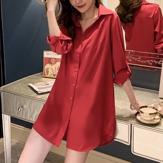 10 màu s-xxl Slim Red Áo Sơ Mi Xanh Nữ Tay Dài Công Sở Mặc Quần Áo Làm Việc Chính Thức Kích Thước Lớn Áo Sơ Mi