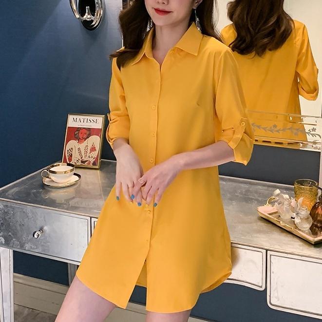 10 màu s-xxl Slim Red Áo Sơ Mi Xanh Nữ Tay Dài Công Sở Mặc Quần Áo Làm Việc Chính Thức Kích Thước Lớn Áo Sơ Mi