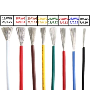 1M / 2M / 5M UL1007 Dây 30 / 28 / 26 / 24 / 22 / 20 / 18 / 16 AWG Cáp điện tử đồng đóng hộp cách nhiệt PVC 300V