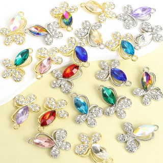 10 Chiếc Tinh Tế Pha Lê Kim Cương Giả Kẻ Sọc Bất Đối Xứng Bướm Quyến Rũ Nữ Ngày Hàng Ngày Mặc Ánh Sáng Sang Trọng Tính Khí Trang Sức Phụ Kiện DIY Vòng Tay Thời Trang Vòng Cổ Bông Tai P