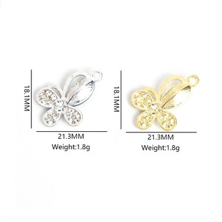 10 Chiếc Tinh Tế Pha Lê Kim Cương Giả Kẻ Sọc Bất Đối Xứng Bướm Quyến Rũ Nữ Ngày Hàng Ngày Mặc Ánh Sáng Sang Trọng Tính Khí Trang Sức Phụ Kiện DIY Vòng Tay Thời Trang Vòng Cổ Bông Tai P