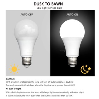Bóng đèn cảm biến LED E27 5W 9W 12W Dusk to Dawn Bóng đèn thông minh AC85V-265V Đèn ngủ ban ngày Tự động bật / tắt cho lối đi hành lang cầu thang