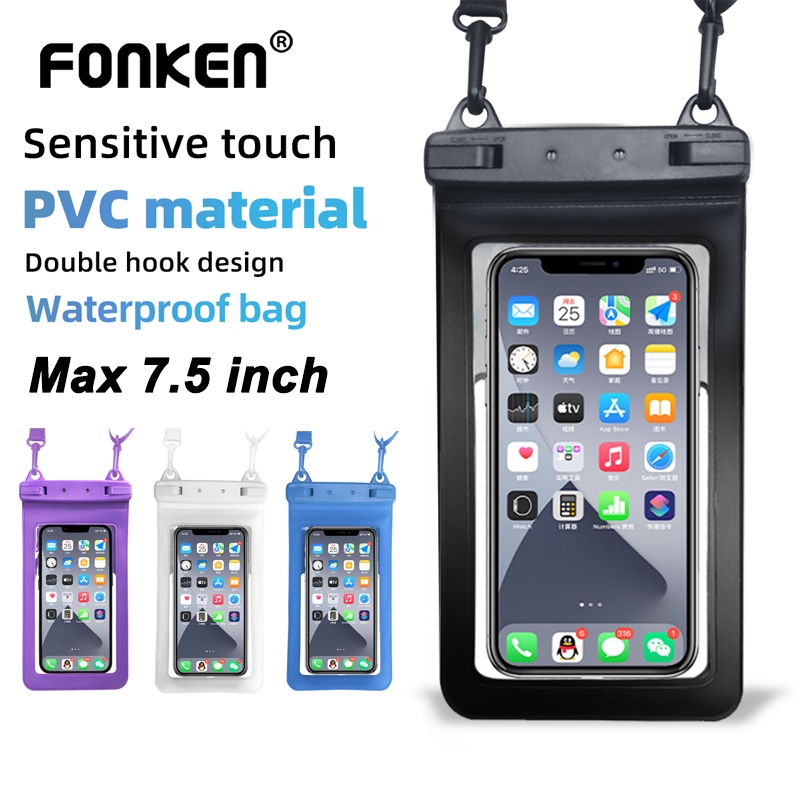 Ảnh Túi đựng điện thoại FONKEN chống thấm nước kèm móc đôi và dây đeo thích hợp cho Max 7.5 inch 1