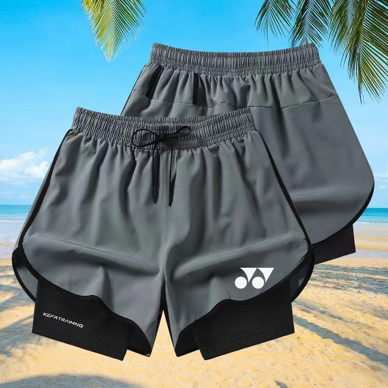 Mới YONEX 2024 Quần Tennis Mùa Hè Nam Nữ Đường Đua Và Cánh Đồng Thoải Mái Nhanh Khô Giả Hai Mảnh Thi Đấu Huấn Luyện Quần Short Thể Thao