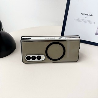 Ốp lưng siêu mỏng trong suốt/mờ từ tính cho Samsung Galaxy Z Fold 6/5/4/7, vỏ cứng thân thiện da