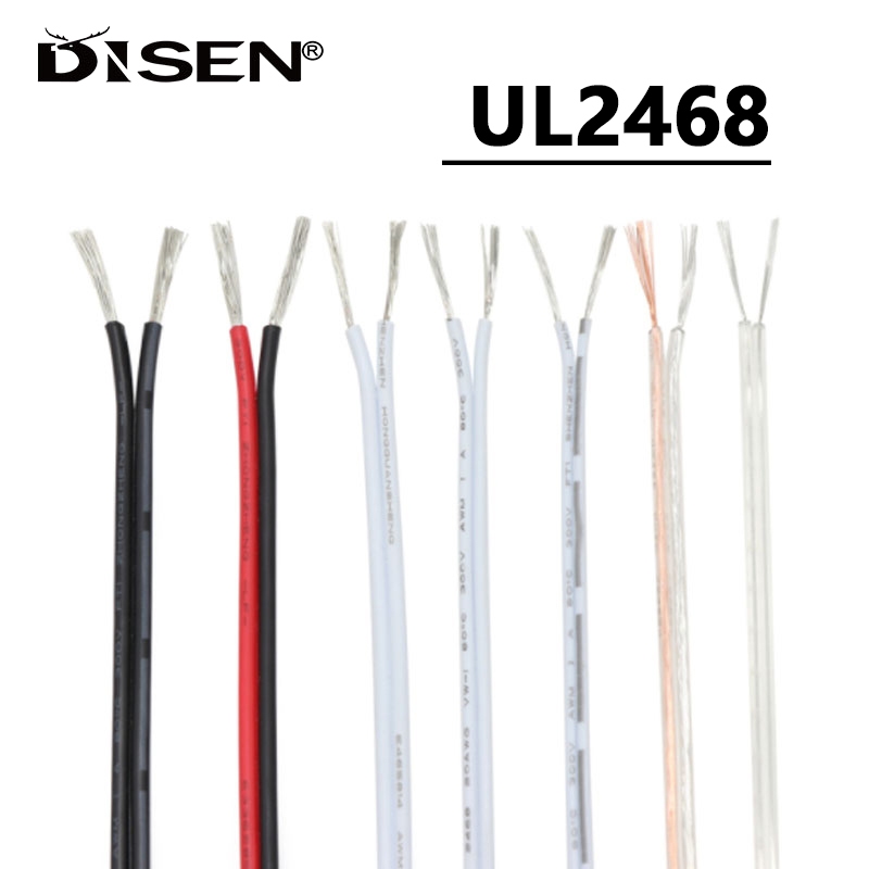 1meter UL2468 2 Chân Dây Điện Đóng Hộp Đồng Cách Nhiệt PVC Nối Dài Dây Cáp 16 / 18 / 20 / 22 / 24 / 26 / 28 / 30 AWG
