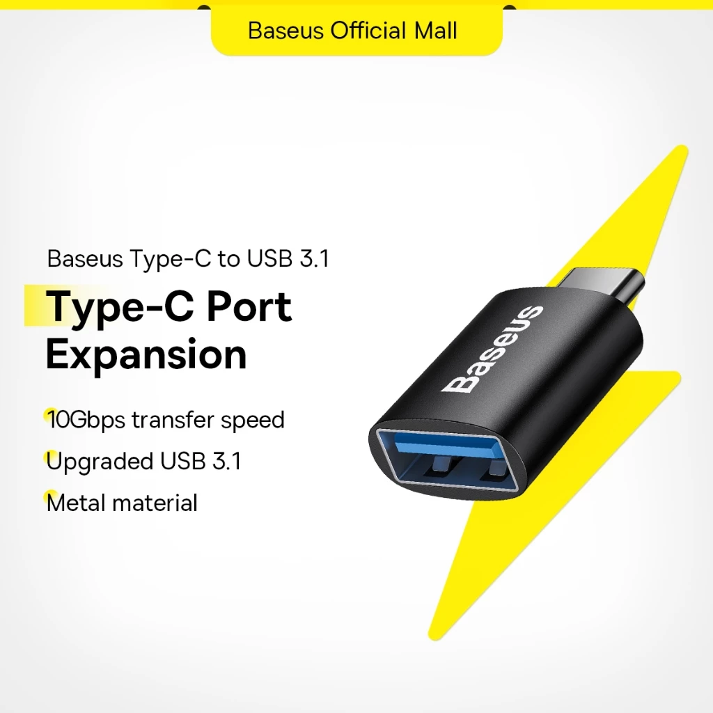 Đầu chuyển đổi BASEUS USB 3.1 Type C sang USB cao cấp thích hợp cho Macbook pro Air Samsung S10