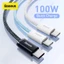 Cáp dữ liệu sạc nhanh Baseus 100W Type-C sang Type-C 5A đầu ra cho điện thoại Máy tính bảng Hỗ trợ truyền dữ liệu 480Mbps