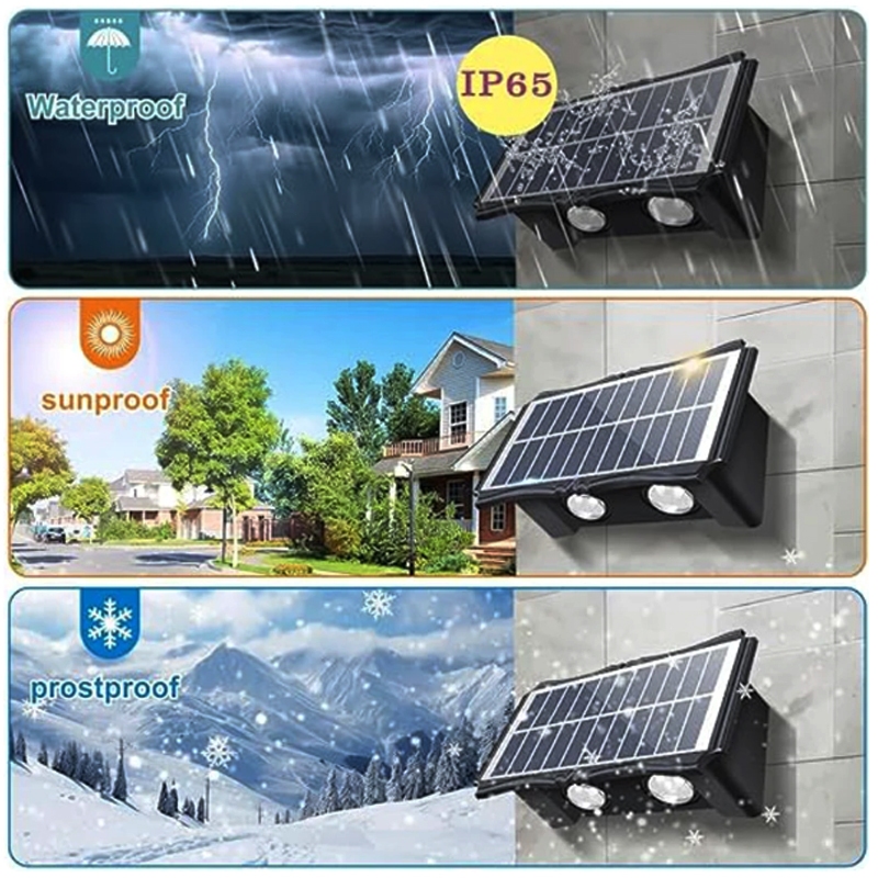 RGB Đèn hắt tường 2 đầu 220V Trang Trí Gắn Treo Tường Năng Lượng Mặt Trời  Cầu Thang Ban Công Vườn Sân vườn Chiếu Sáng Ngoài Trời 4/6/8W