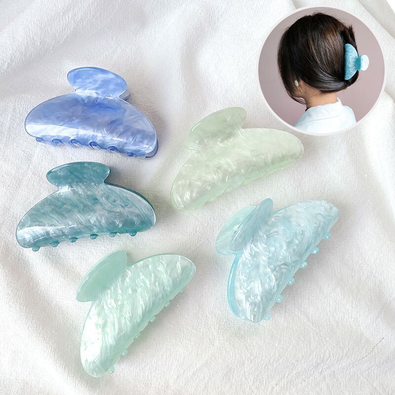 [Flash sales] Kẹp Tóc Vân Đá Xà Cừ Hình Bán Nguyệt Xinh Xắn Phụ Kiện Tóc Xu Hướng Nữ Và Bé Gái Empoli