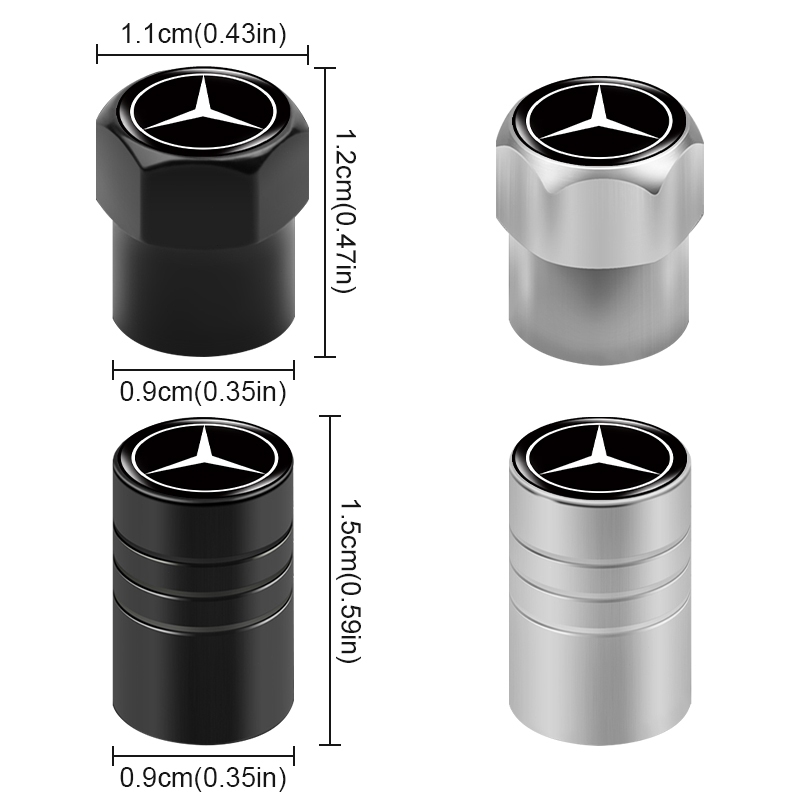 Bộ 4 Nắp Van Bánh Xe Hơi Chống Rò Rỉ Bằng Hợp Kim Nhôm Cho mercedes benz class w212 w211 w210 w203 w204 w205 cla glk cls a c e