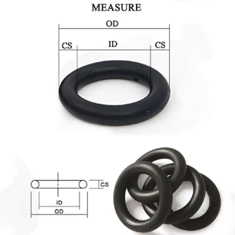 Vòng chữ O cao su NBR Vòng đệm chữ O Độ dày CS 5mm Dây cao su Nitrile màu đen Áp lực cao Máy giặt chịu dầu Niêm phong Vòng O OD 15-68mm