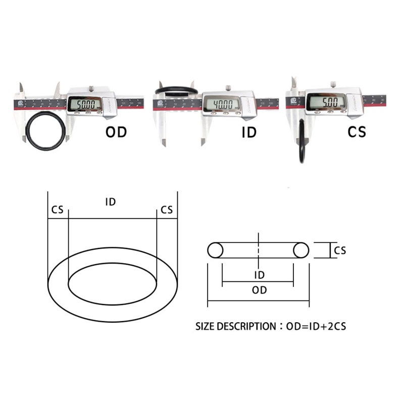 Vòng chữ O cao su NBR Vòng đệm chữ O Độ dày CS 5mm Dây cao su Nitrile màu đen Áp lực cao Máy giặt chịu dầu Niêm phong Vòng O OD 15-68mm