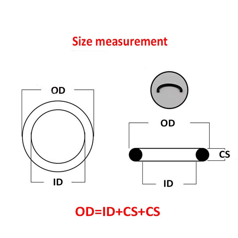 10 Chiếc Vòng O Đen CS 4mm OD 15mm ~ 68mm NBR Ô Tô Nitrile Cao Su Tròn O Loại Ăn Mòn Dầu Chống Niêm Phong Máy Giặt