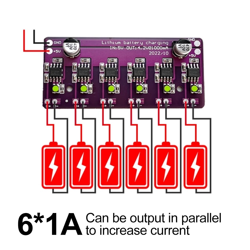Dc 5V 1A Pin Lithium Mô Đun Sạc PCB Bảng Mạch Sạc Mảng Cho 18650 4.2V ...