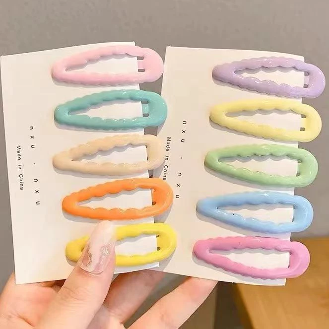 👾miua Kẹp tóc màu BB kẹp giọt nước dễ thương