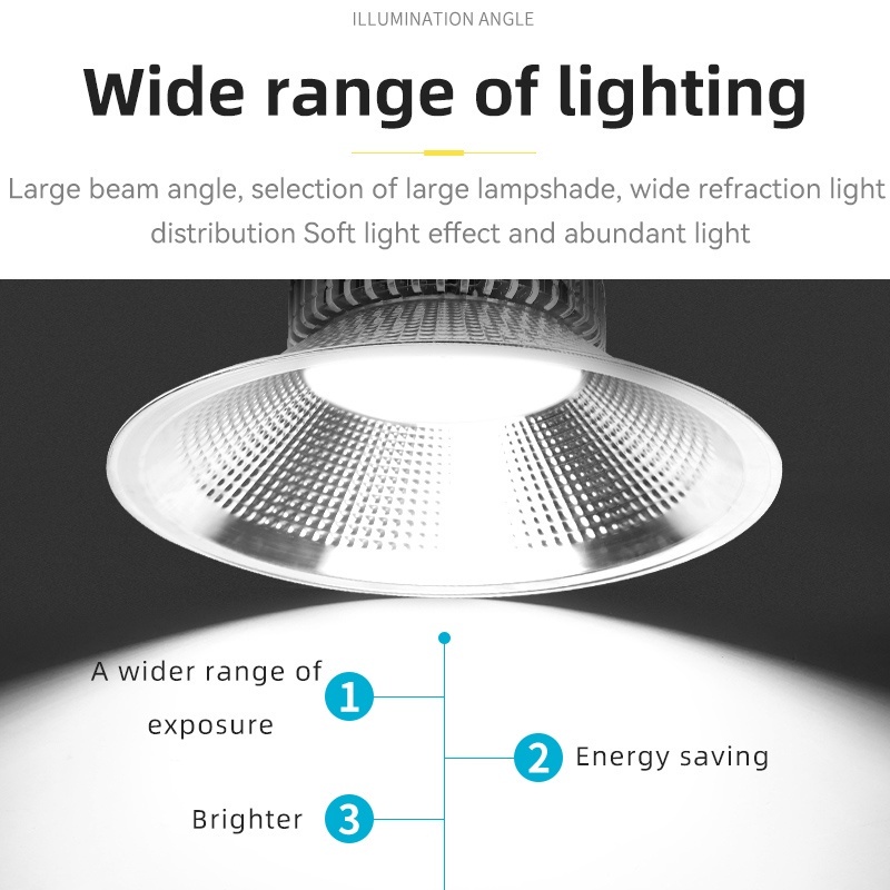 Đèn LED High Bay Siêu Sáng Chống Thấm Nước Khai Thác Lampu 30W / 50W / 70W / 100W / 150W / 200W Đèn Trần Chùm Rộng Đèn Công Nghiệp Cho Nhà Máy Chiếu Sáng Gia Đình