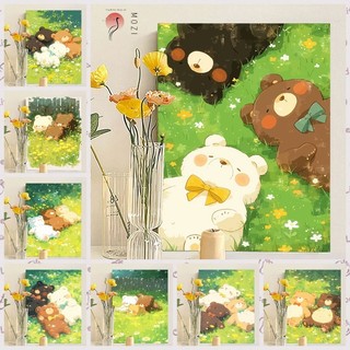 MOZI✨30 * 40cm / 40 * 50cm gấu mùa xuân tranh tô màu theo số tranh số hóa tranh sơn dầu số hoá tranh sơn dầu số hóa bts Mùa Xuân Gấu Tự Làm Kỹ Thuật Số Tranh Đổ Đầy Tranh Vẽ Tay Tranh Acrylic Tranh Sơn Màu Giải Nén Tranh Sơn Dầu Sơn Màu Tranh