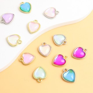 10 Chiếc Phong Cách Dễ Thương Màu Mocha Hình Trái Tim Kính Quyến Rũ DIY Vòng Cổ Vòng Tay Bông Tai Nhỏ Gọn Thiết Kế Trái Tim Tình Yêu Mặt Dây Chuyền - Quà Tặng Ngày Lễ Tình Nhân Hoàn Hảo Cho Cặp Đôi