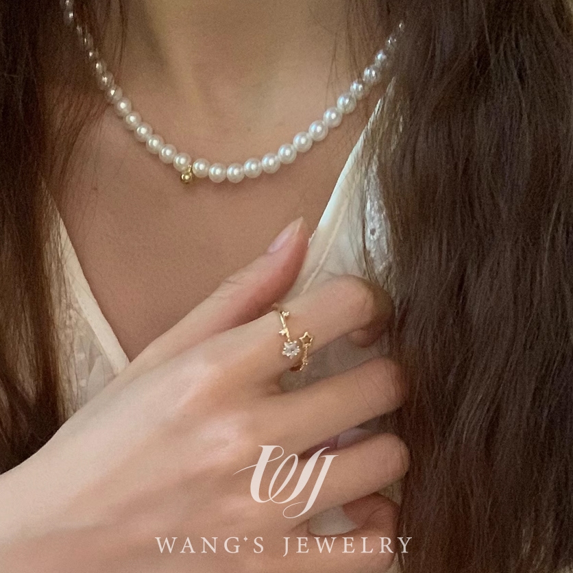 Wj [star Wish] nhẹ nhàng sang trọng khí chất phù hợp với nhẫn zirconia ngôi sao thiết kế thích hợp cảm giác nhẫn ngón tay tinh tế cá tính