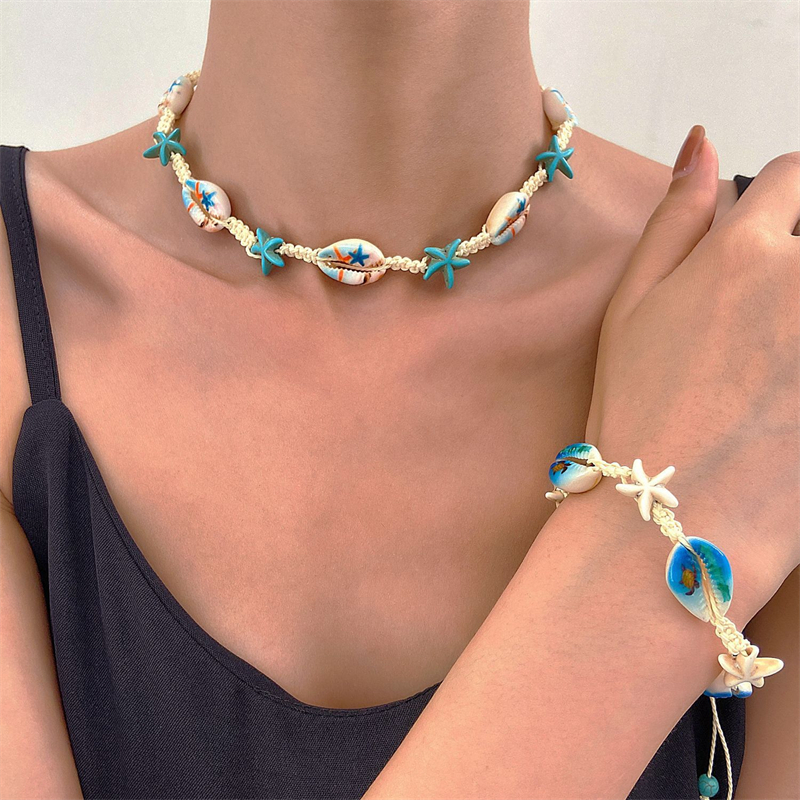 Thời Trang Boho Rùa Sao Biển Vỏ Sao Biển Vòng Cổ Handmade Có Thể Điều ...