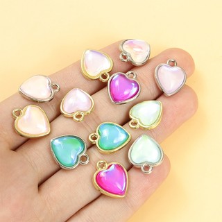 10 Chiếc Phong Cách Dễ Thương Màu Mocha Hình Trái Tim Kính Quyến Rũ DIY Vòng Cổ Vòng Tay Bông Tai Nhỏ Gọn Thiết Kế Trái Tim Tình Yêu Mặt Dây Chuyền - Quà Tặng Ngày Lễ Tình Nhân Hoàn Hảo Cho Cặp Đôi
