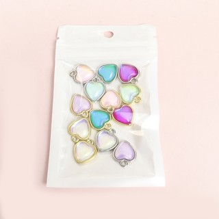 10 Chiếc Phong Cách Dễ Thương Màu Mocha Hình Trái Tim Kính Quyến Rũ DIY Vòng Cổ Vòng Tay Bông Tai Nhỏ Gọn Thiết Kế Trái Tim Tình Yêu Mặt Dây Chuyền - Quà Tặng Ngày Lễ Tình Nhân Hoàn Hảo Cho Cặp Đôi