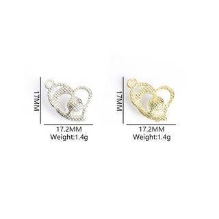 10 chiếc Kim cương giả sang trọng nhẹ nhàng & Ngọc trai dát bất đối xứng Bùa hình trái tim Vòng cổ đơn giản và đa năng Bông tai Mặt dây chuyền trái tim - Quà tặng ngày lễ tình nhân cho bạn gái