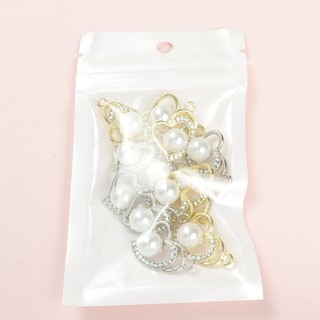 10 chiếc Kim cương giả sang trọng nhẹ nhàng & Ngọc trai dát bất đối xứng Bùa hình trái tim Vòng cổ đơn giản và đa năng Bông tai Mặt dây chuyền trái tim - Quà tặng ngày lễ tình nhân cho bạn gái