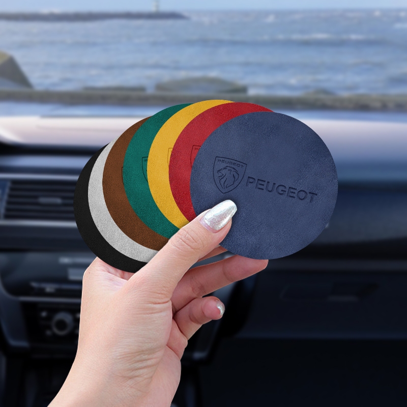 2 Chiếc Logo Ô Tô Coaster Cốc Giá Đỡ Thảm Da Lộn Xe Cốc Nước Miếng Lót Cho Xe Đạp Peugeot 206 207 208 306 307 308 407 408 508 2008 3008