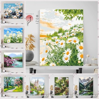 MOZI✨30 * 40cm / 40 * 50cm Biển hoa tranh tô màu theo số tranh số hóa tranh sơn dầu số hoá sơn acrylic  Xanh Mục Vụ Tự Làm Tranh Sơn Dầu Kỹ Thuật Số Tranh Tô Màu Tranh Trang Trí Tranh Handmade Tranh Acrylic Tranh Làm Đầy Tranh Sơn Dầu Tranh