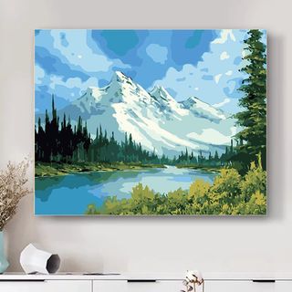 MOZI✨30 * 40cm / 40 * 50cm Biển hoa tranh tô màu theo số tranh số hóa tranh sơn dầu số hoá sơn acrylic  Xanh Mục Vụ Tự Làm Tranh Sơn Dầu Kỹ Thuật Số Tranh Tô Màu Tranh Trang Trí Tranh Handmade Tranh Acrylic Tranh Làm Đầy Tranh Sơn Dầu Tranh